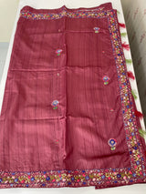 Blended tussar saree with kanta embroidery- MS5224
