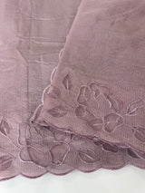 Moonga checks saree with Applique work borders  MSH149 (2)- Dusky Lavender