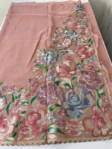 Tissue Georgette - Organza saree with 3d embriodery MS16307