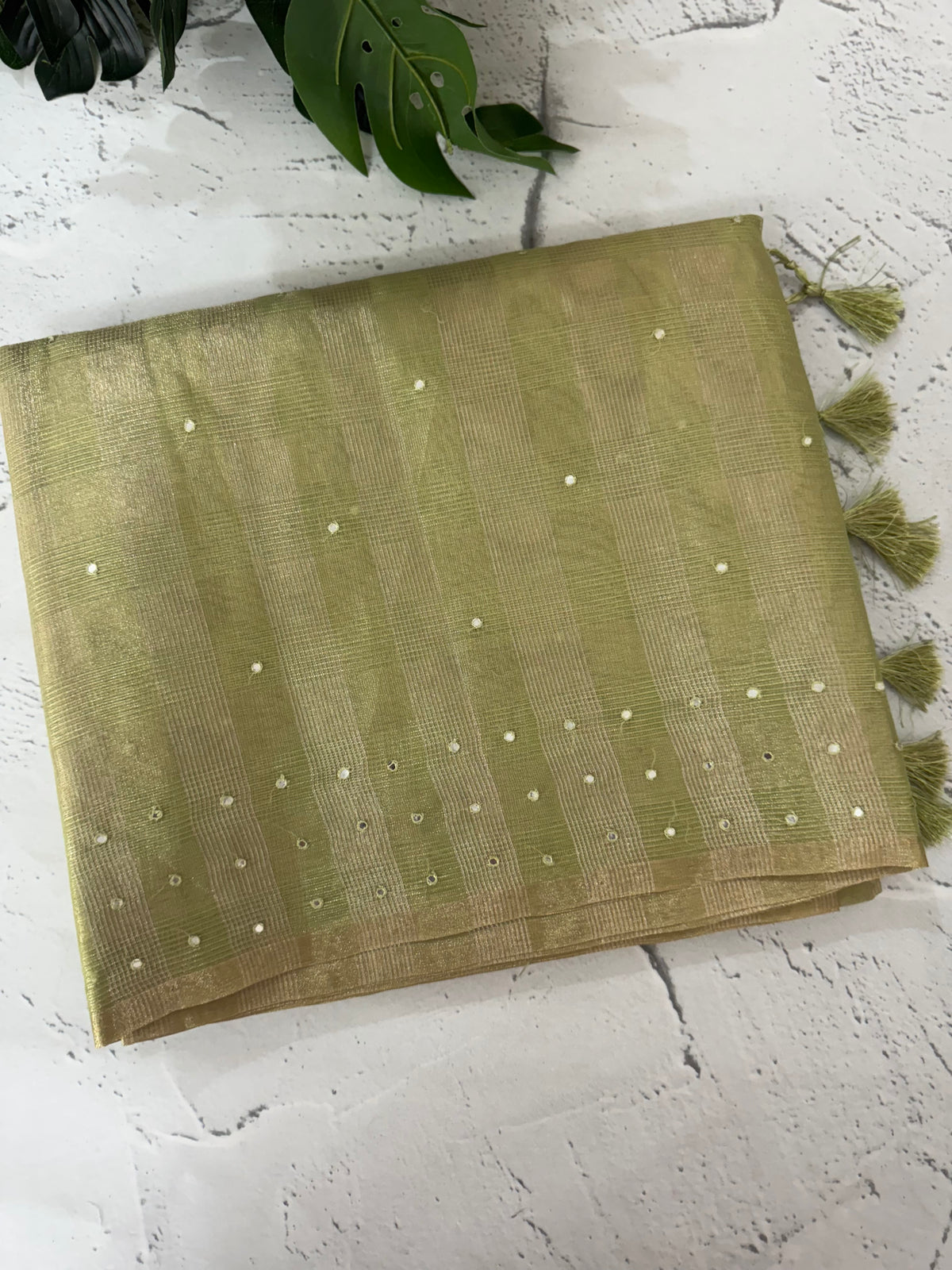 Tissue silk saree with foil work MSH214