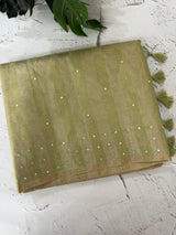 Tissue silk saree with foil work MSH214