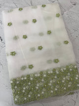Soft Organza saree with embroidery borders - MCW895