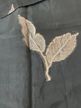 Blended Banarasi silk organza saree with zari weaving MSSA499 Black