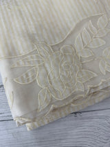 Striped Mul chanderi saree with applique borders MSH987- PaleYellow