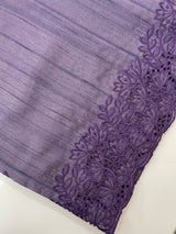 Blended tussar saree with cutwork - MSHK678 Purple