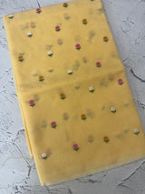 Kota checks saree with embroidery MS7680 Yellow