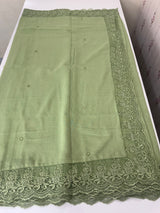 Soft crushed chanderi crepe silk saree with lace borders MLS466