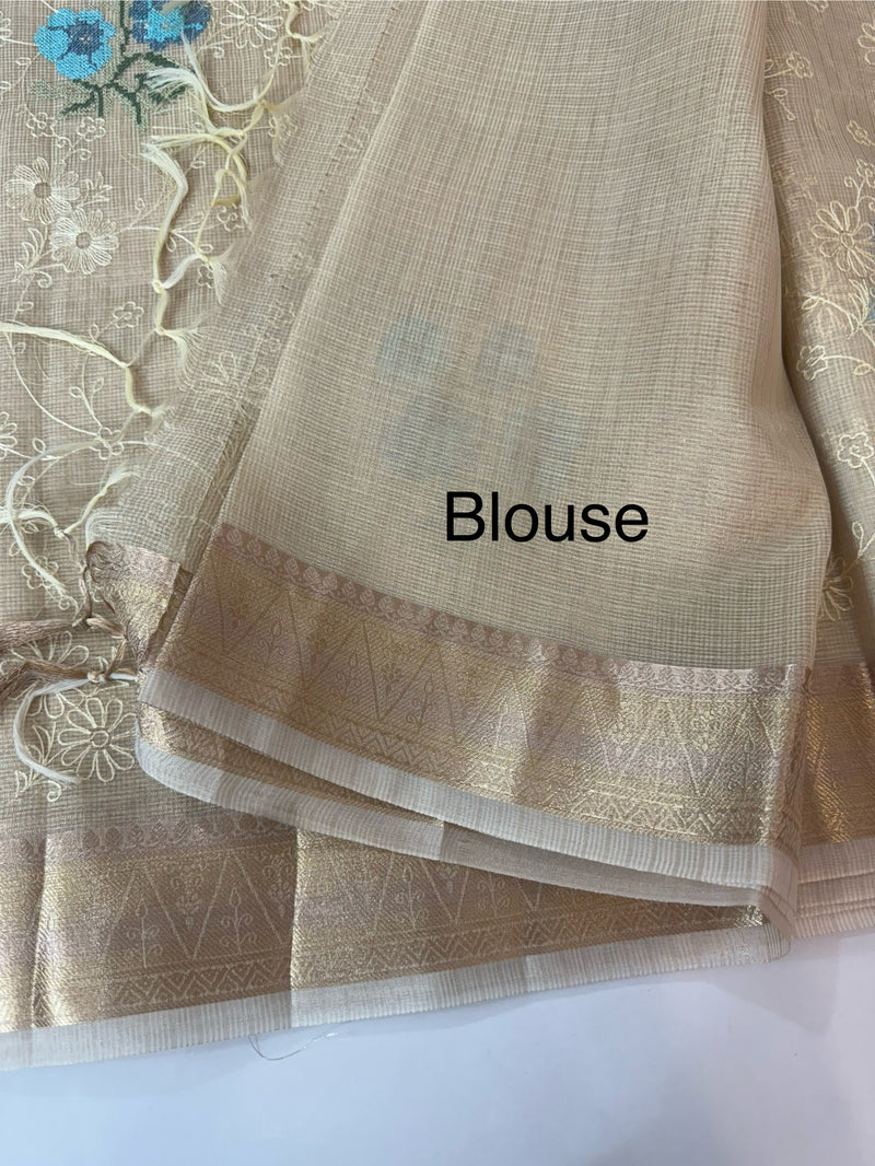 Tissue Silk embriodery saree MS49892