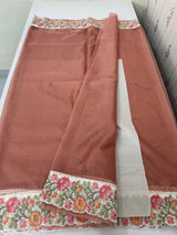 Organza saree with embroidery borders - MSH989