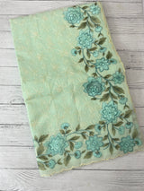 Phulkari NetKota embroidery saree - MSH126 Pastel Green