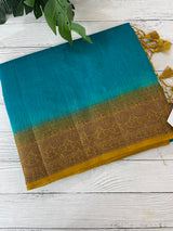 Jute silk sarees with contrast pallu & blouse MJL396