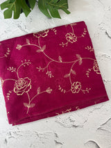 Soft kota checks saree with embroidery MSK2158- MagentaPink