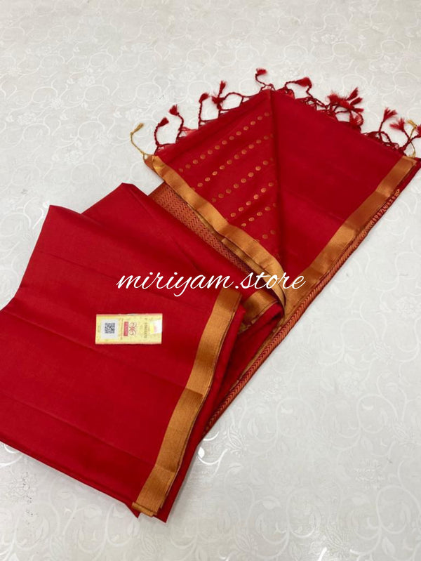 Pure Kanchipuram soft silk saree MKS01 - RED