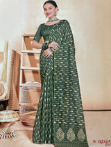 Embriodery semi soft chanderi saree MCLJ215