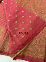 Semi banarasi Khaddi Georgette saree - MS1499 DARK PEACH