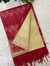Bhagalpuri Semi tussar saree with contrast pallu and blouse MS899