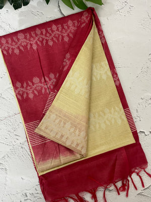 Bhagalpuri Semi tussar saree with contrast pallu and blouse MS899