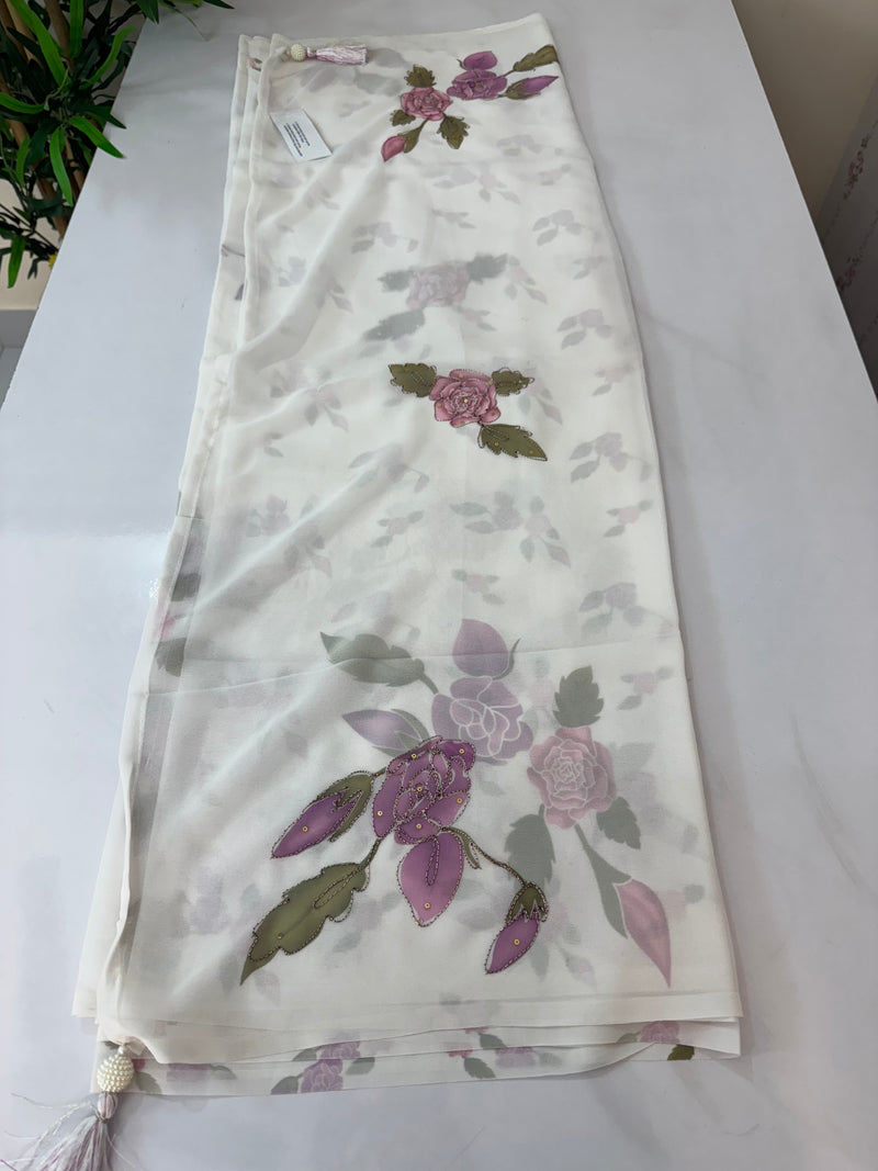 Pure Georgette saree with digital prints and sequence work SHCNEIR