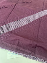 Supernet saree with crochet work and lace border MCJ5433 -Wine(Design - Diagonal Crochet)