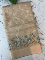 Tissue silk saree with embroidery MSH235