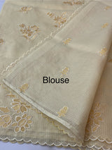 Soft kota silk saree with embroidery and scalloped border MS15232