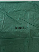 Organza saree with embroidery borders MOS4765 BottleGreen