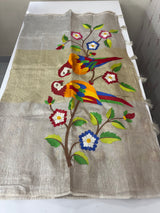 Crushed Tissue silk saree with thread work  MS16617 (2)