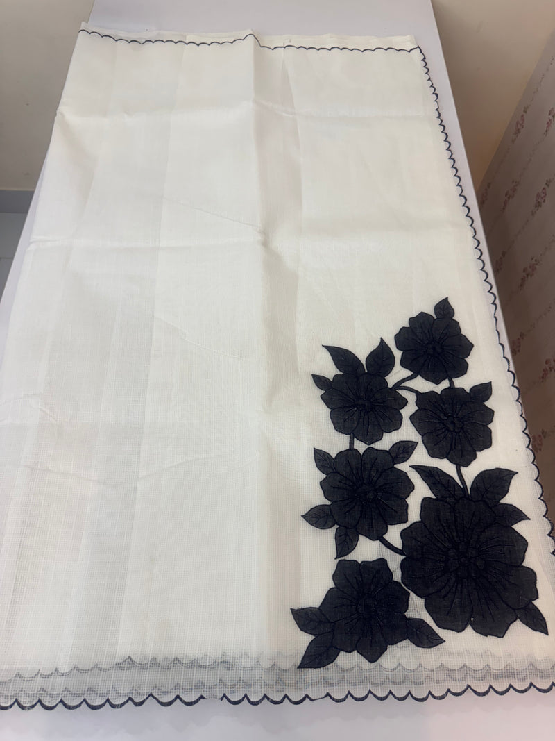 NetKota Applique work saree  MSH138- Dark NavyBlue