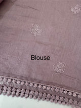 Malai chanderi saree with embroidery work MSM890