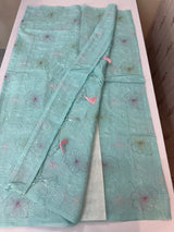 Mul chanderi saree with embroidery - MS1427 LightBlue