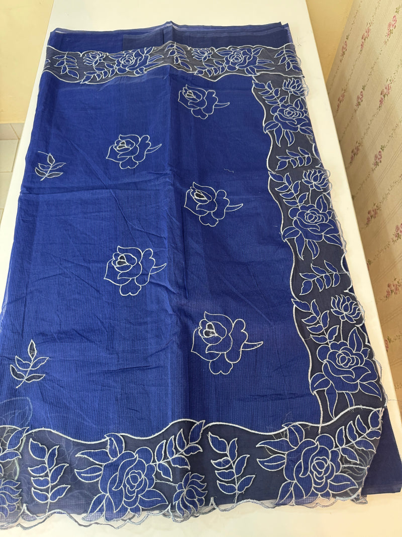 NetKota Applique work saree  MSH110- Blue