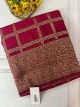 Semi banarasi Khaddi Georgette saree - MS1498 Ranipink