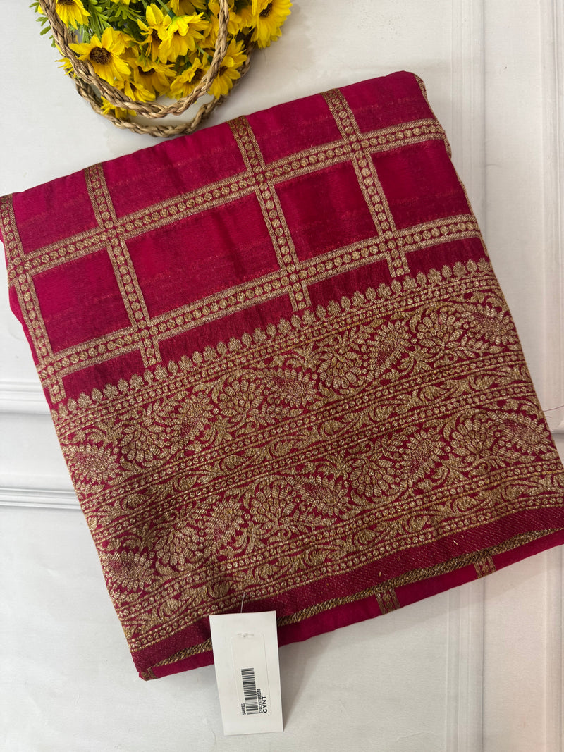 Semi banarasi Khaddi Georgette saree - MS1498 Ranipink