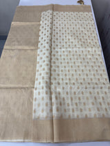 Semi chanderi silk saree with zari weaving - MKT891