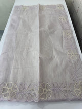 Khadi supernet applique work saree  MSH167 Lilac