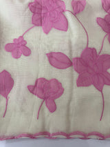 Mul chanderi applique work saree MSH170