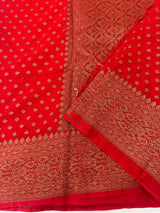 Semi Banarasi Georgette saree MKGS612 ChilliRed