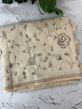 Blended soft tussar saree with cross stitch embriodery - MS8666 (3)
