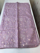Soft kota silk saree with embriodery and organza applique work  MS14509 Lavender