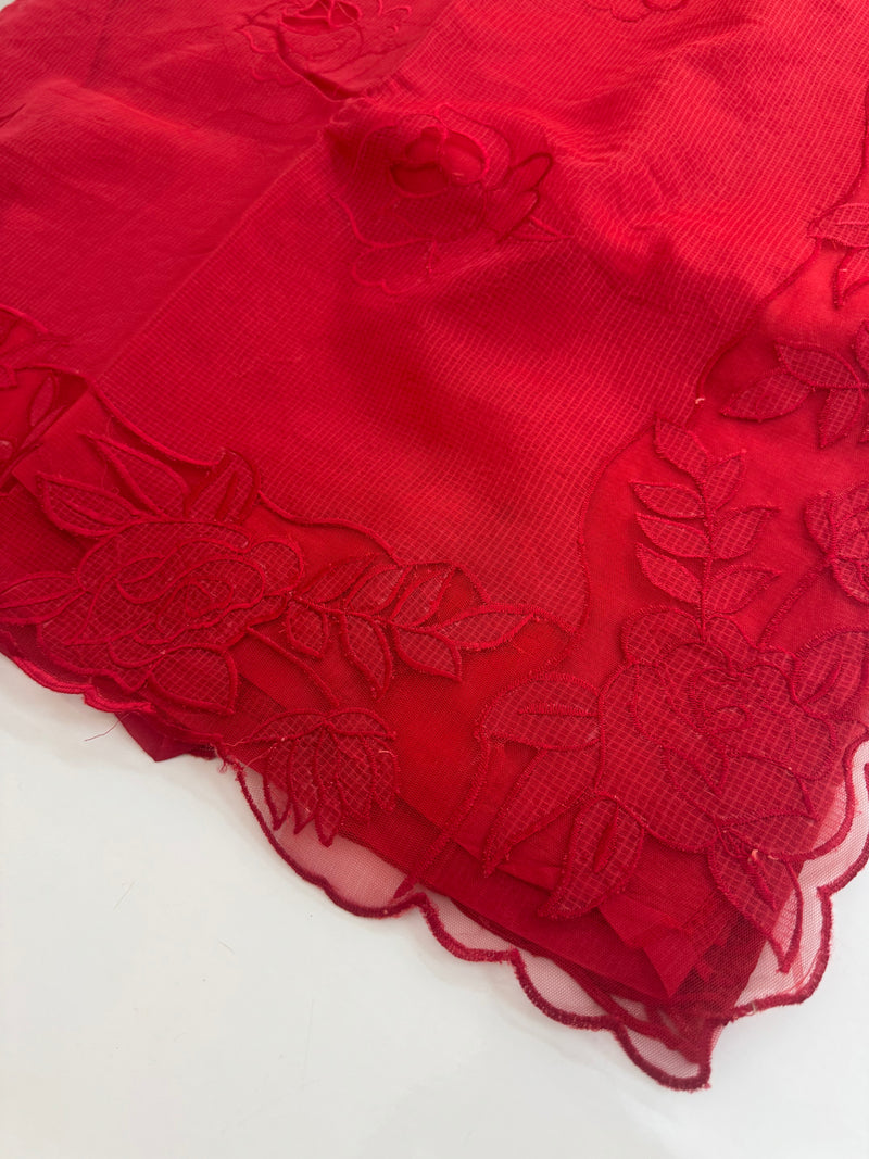 NetKota Applique work saree  MSH110- Red