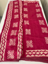 Semi soft silk saree with batik prints MSB555