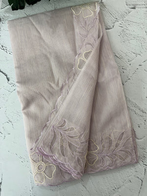 Khadi supernet applique work saree  MSH167 (5) Lilac