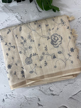 Blended soft tussar saree with cross stitch embriodery - MS8666 (2)
