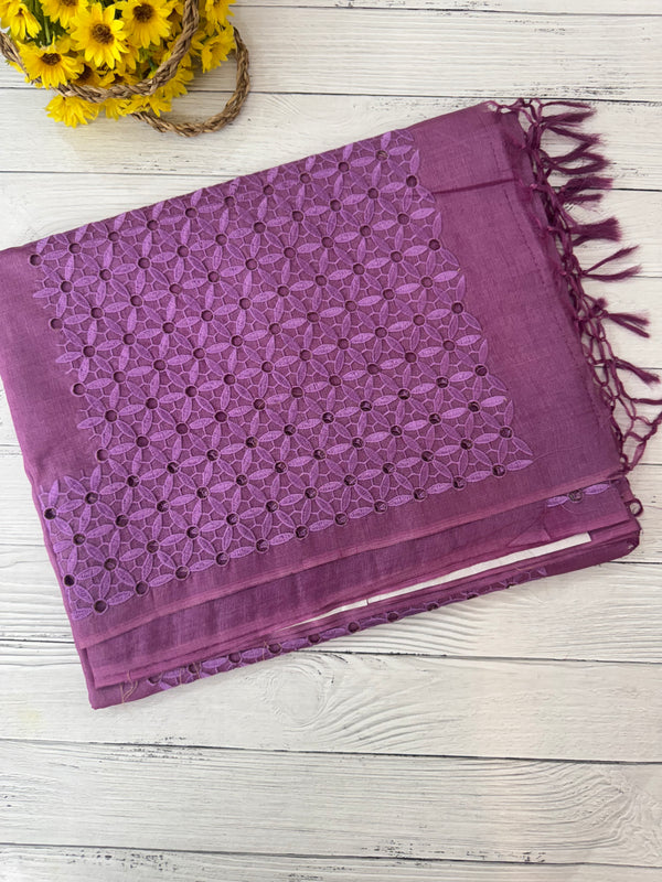 Pure desi tussar silk saree with cutwork - MTSS667