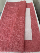 Glass Organza saree with thread work - MCW889