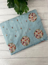 Soft kota silk saree with embroidery MSS678 - PastelBlue