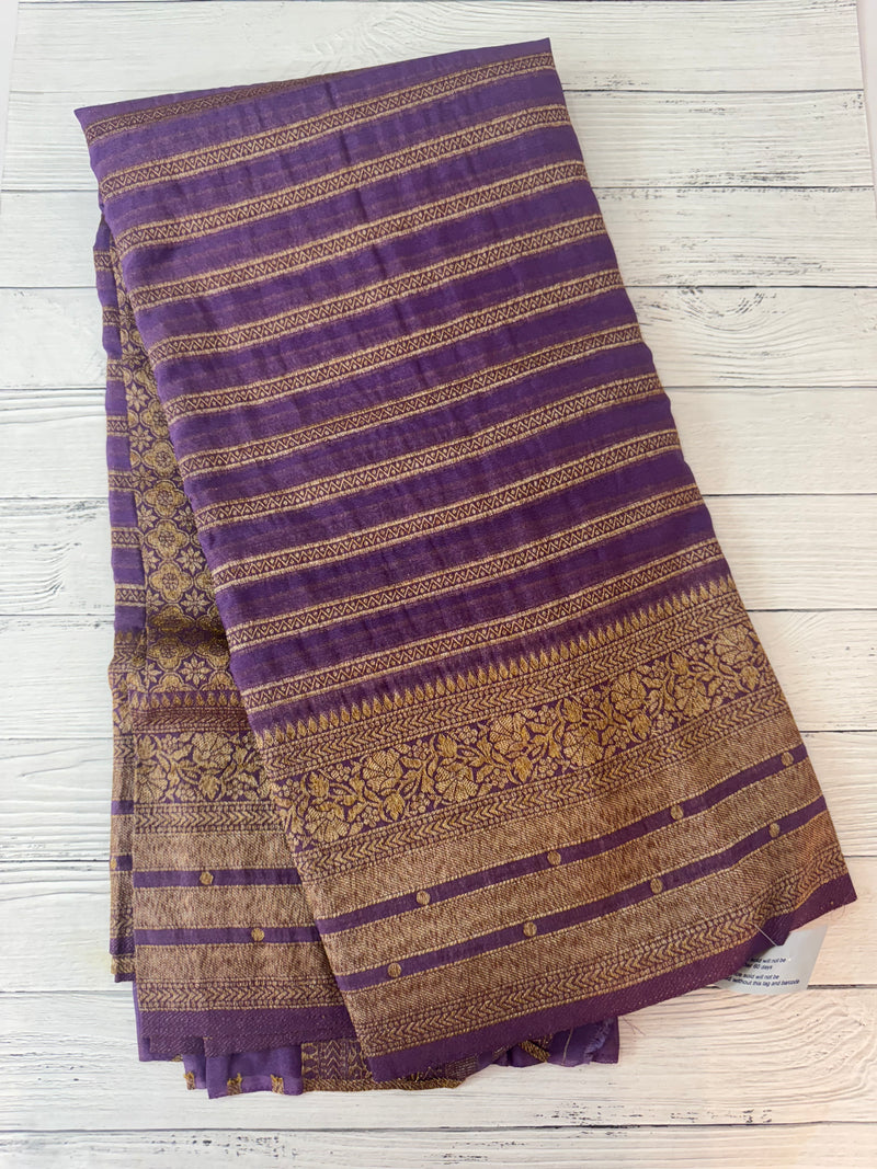 Semi banarasi Khaddi Georgette saree - MS1499 DarkLavender