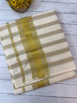 Borderless Kerala cotton saree - Gold