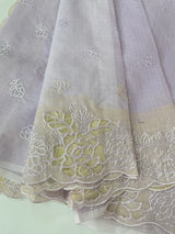 Soft kota silk saree with applique work MS85432 Pale Lavender