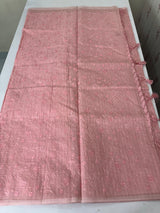 Moonga checks saree with embroidery MSH219 - Pink 2